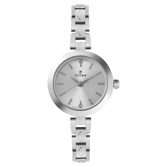 Silver Dial Silver Stainless Steel Strap Watch for Women