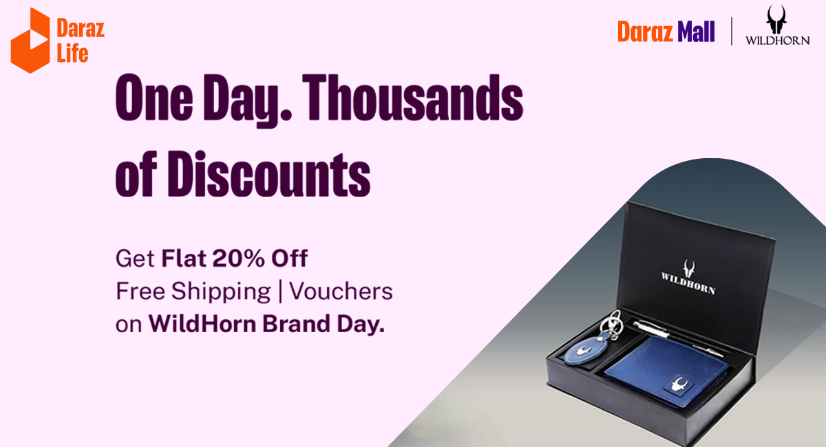 Flat 20 off on WildHorn Brand Day on Daraz Mall Hurry Up! Daraz Life