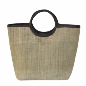 Beige Solid Hand Bag For Women